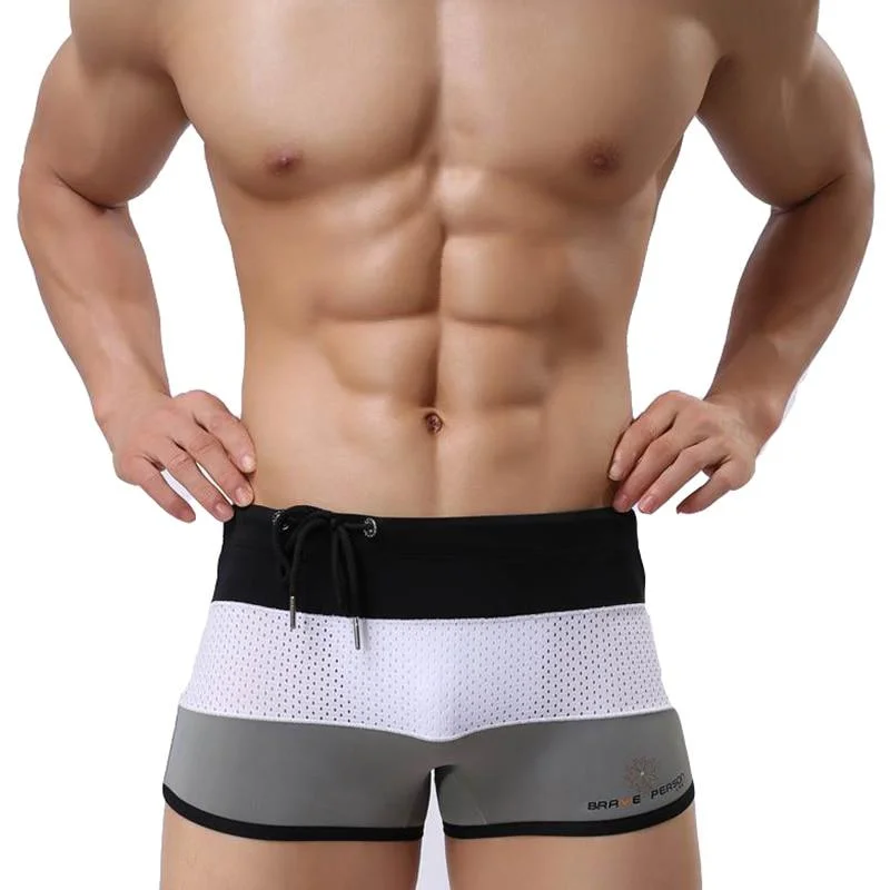 Brave Person Tri-Color Mesh Swim Trunks