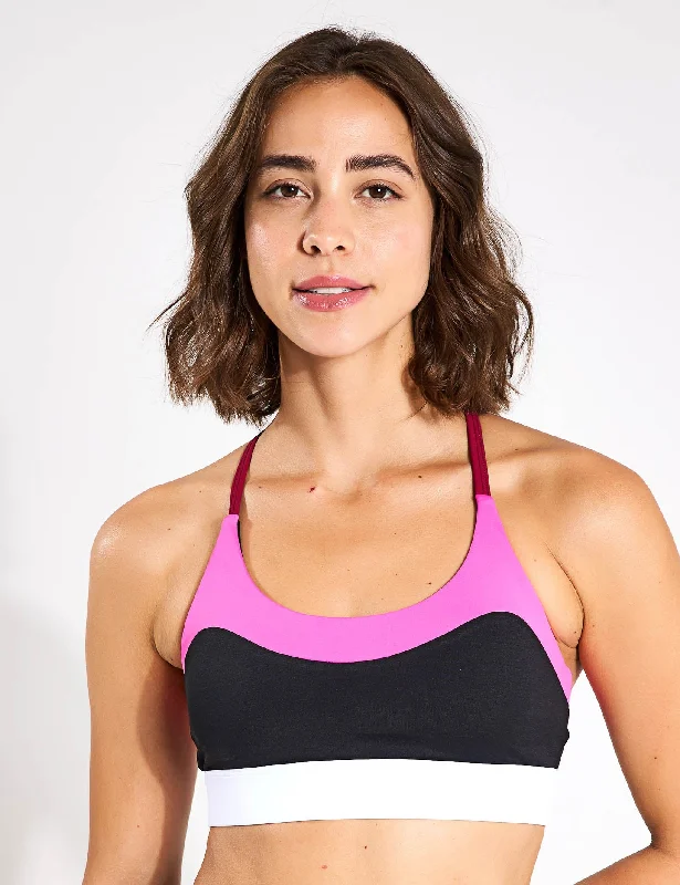 Limitless Sports Bra - Black/Pink/White