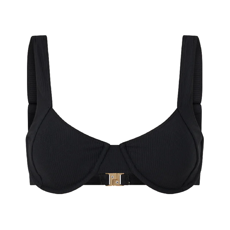 Balconette Bra | Black Rib