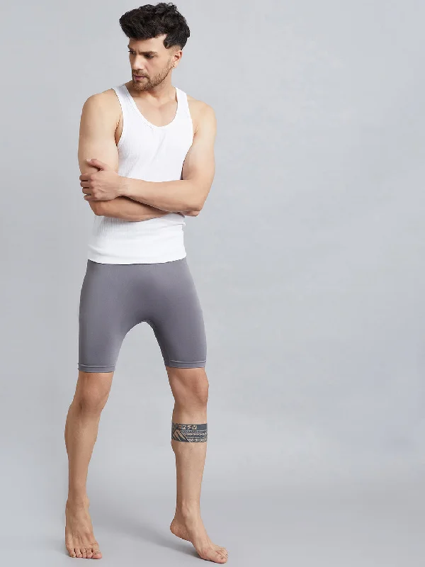 Sports Short with Stretch Fabric -C9 AIRWEAR Men Mid Rise Cycling Shorts - Grey