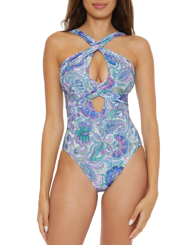 swimwear with sporty look -2024 Becca by Rebecca Virtue Mystique Keyhole Plunge One Piece - 651047