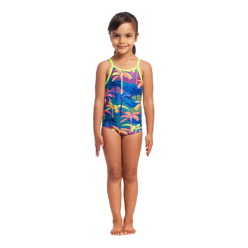 swimwear for tropical vacation -Funkita Palm A Lot Toddler Girls One Piece Swimsuit