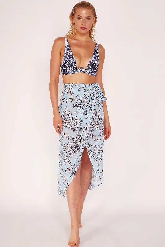 swimwear with UV protection -Jewel Print Sheer Beach Sarong