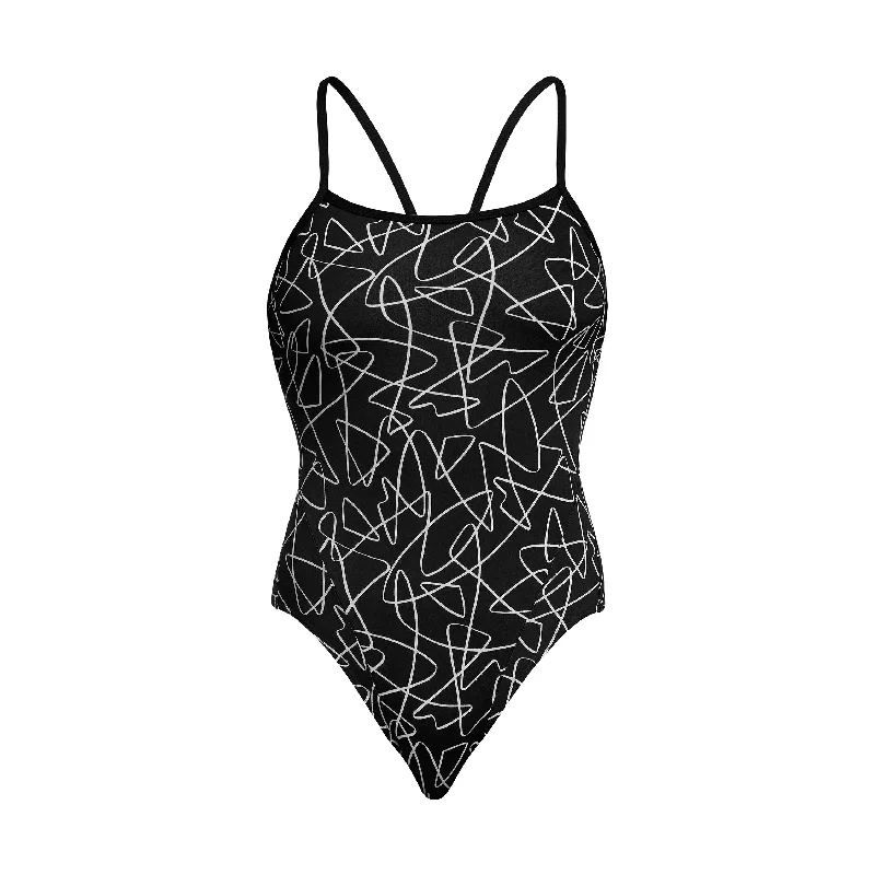 eco-friendly swimwear teens -Texta Mess | Ladies Single Strap One Piece