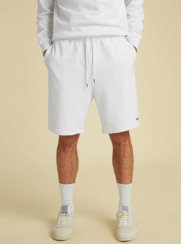 High Rise Sports Short for Comfort -GUESS Originals White Relaxed Fit Kit Shorts