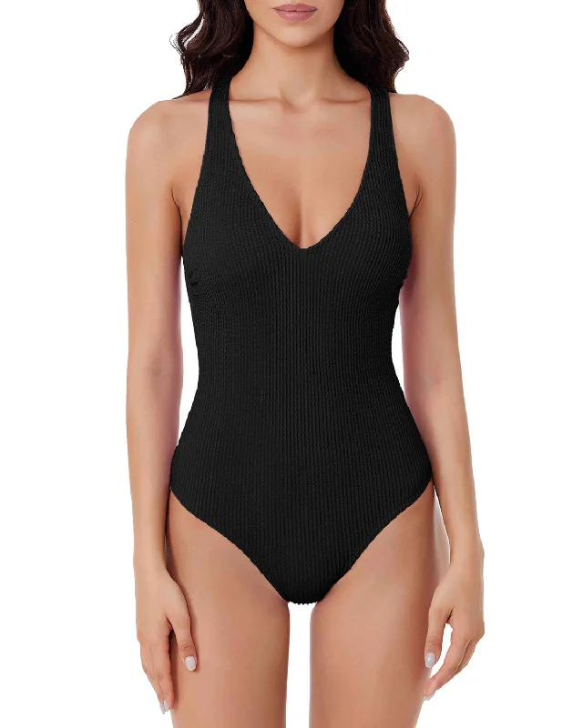 swimwear for snorkeling trip -2024 BCA by Rebecca Virtue Textured Scoop Front One Piece (More colors available) - 1611441