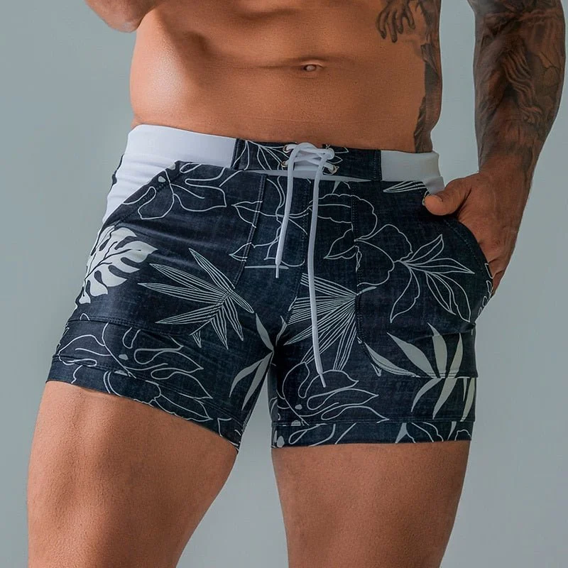 swimwear for pool party -Wild Forest Swim Trunks