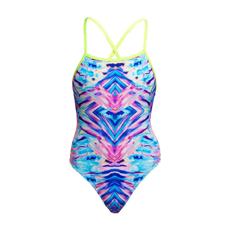 durable swimwear for women -Water Ripple | Ladies Tie Me Tight One Piece