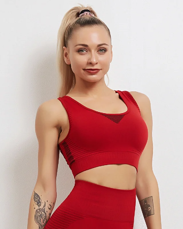 Tribeca Seamless Sports Bra - Red