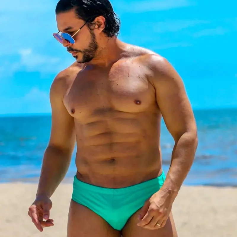 Solid Color Low-Rise Brazilian Sunga Swim Brief