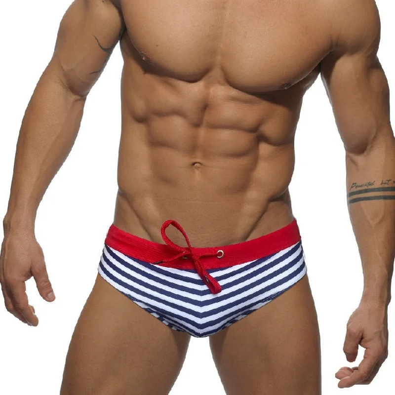 swimwear for active kids -Striped Bowtie Swim Briefs