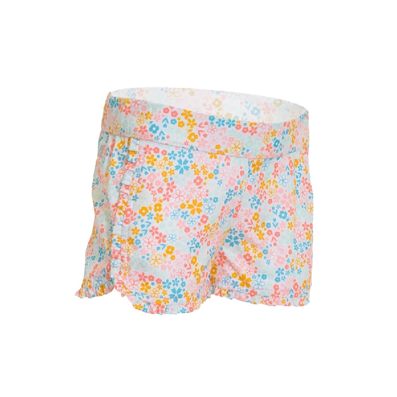 Sports Short with Zipper Pocket -Baby / Kids’ Swim Shorts with Flower Print