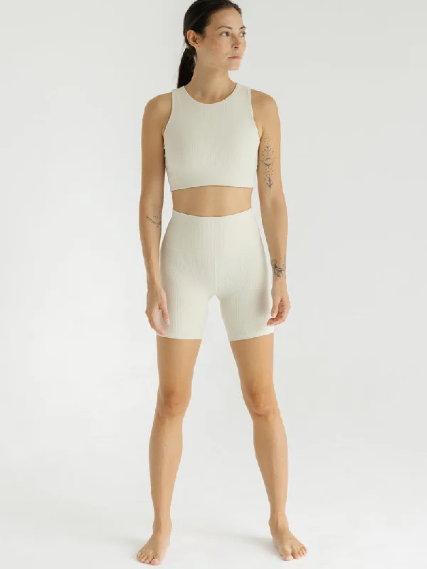 Sports Short for Fit Circuits -Ribbed Shorts, Buttercream