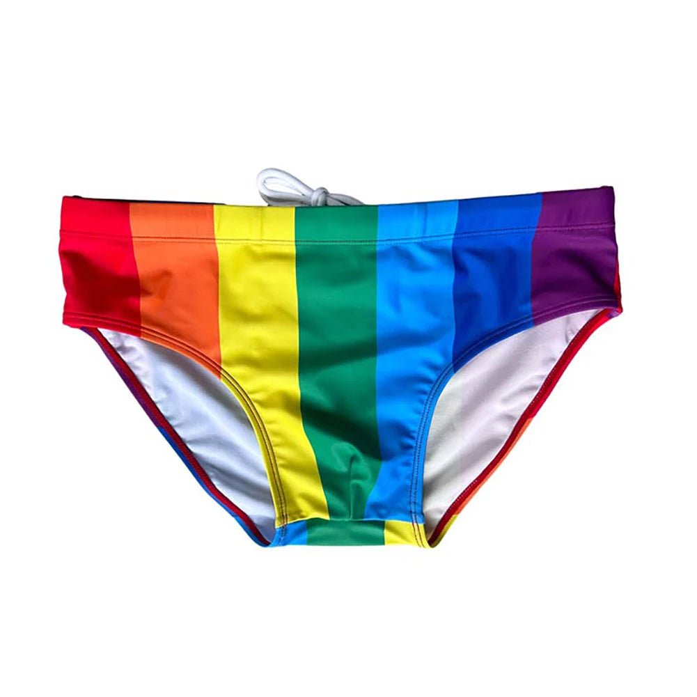 swimwear for swim team -Pride Flag Swim Briefs