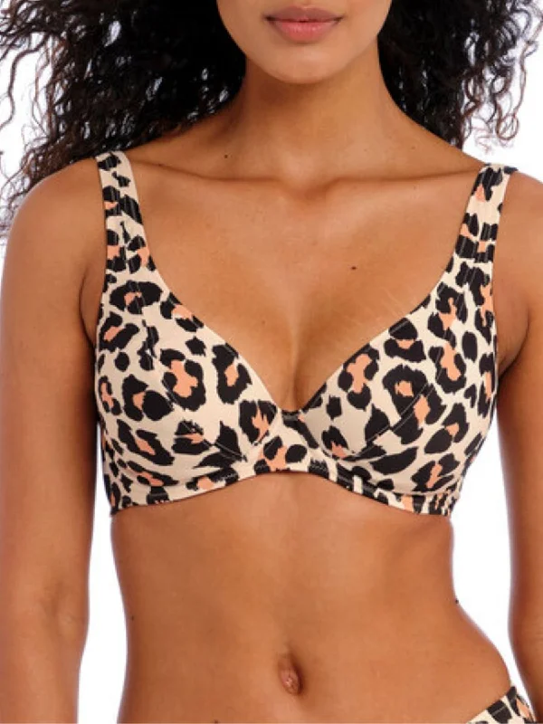 affordable swimwear set -Animal Instinct High Apex Bikini Top - Natural