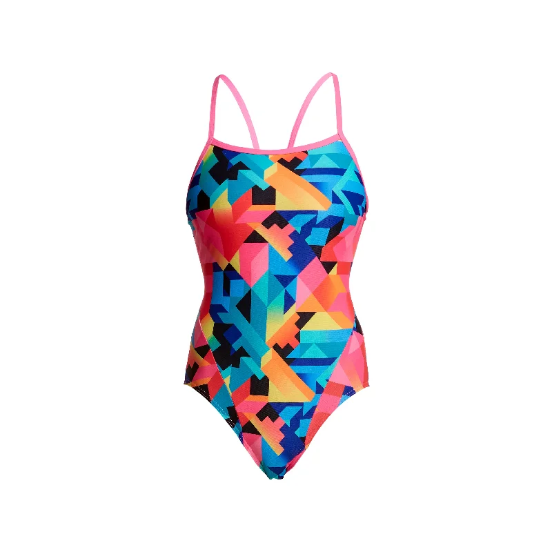 quick dry swimwear women -COLOUR BURST | LADIES SINGLE STRAP ONE PIECE