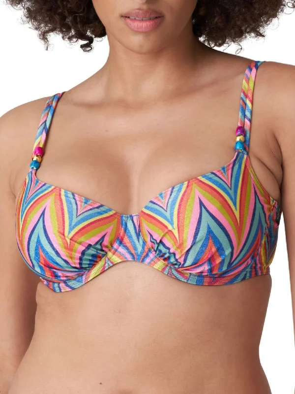 stylish swimwear for summer -Kea Full Cup Bikini Top - Rainbow Paradise