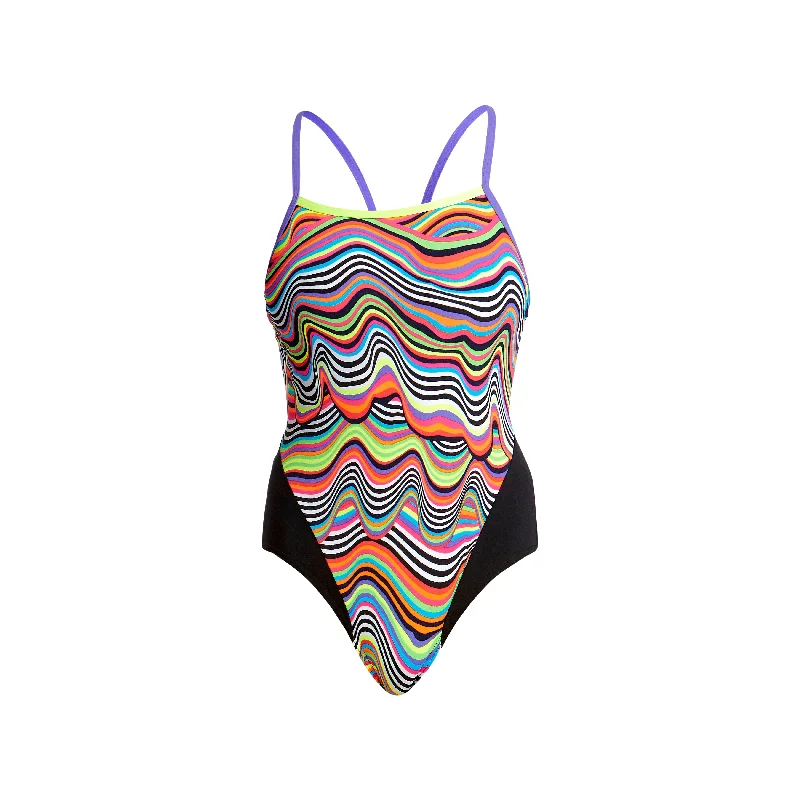 swimwear with high waist -DRIPPING | LADIES SINGLE STRAP ONE PIECE