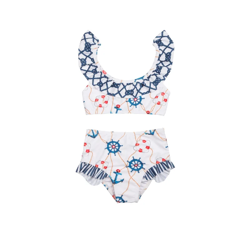 trendy swimwear for summer -Ruffle Neck Bikini