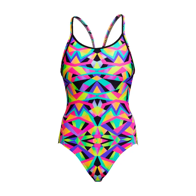 swimwear for beach volleyball -Crystal Eyes | Ladies Diamond Back One Piece