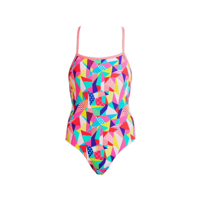 swimwear with chlorine resistance -PASTEL PATCH | LADIES STRAPPED IN ONE PIECE