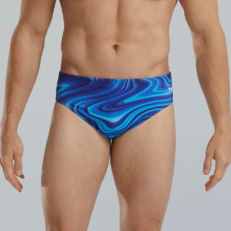 plus size swimwear modern -TYR Vitality Blue Durafast Elite® Men's Brief