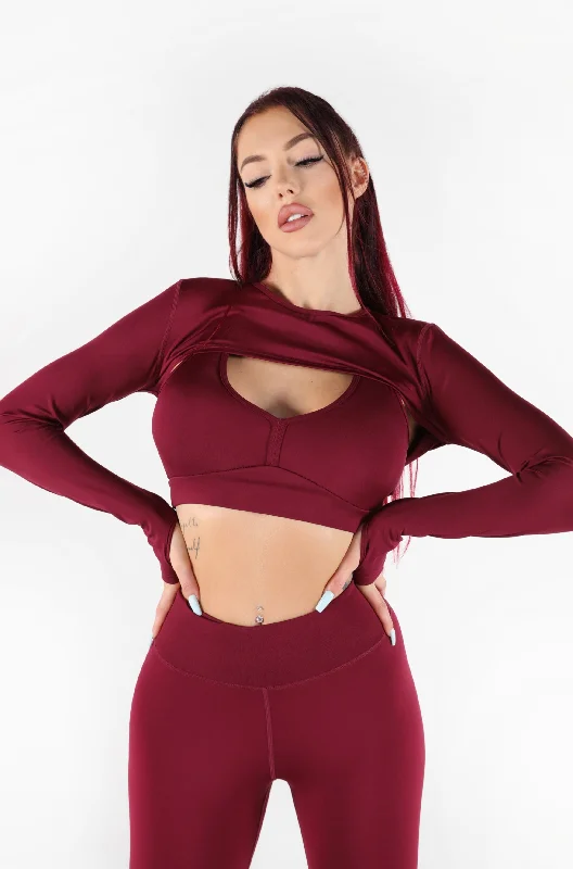 Diva Sports Bra and Bolero - Burgundy