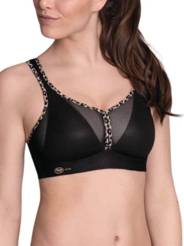 Air Control Deltapad Sports Bra - Black/Kalahari