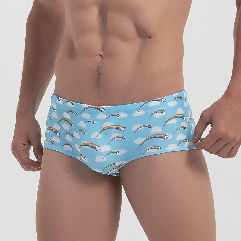 colorful swimwear for teens -Rainbow Cloud Swim Trunks