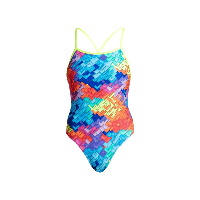 swimwear for triathlon training -LAYER CAKE | LADIES TIE ME TIGHT ONE PIECE