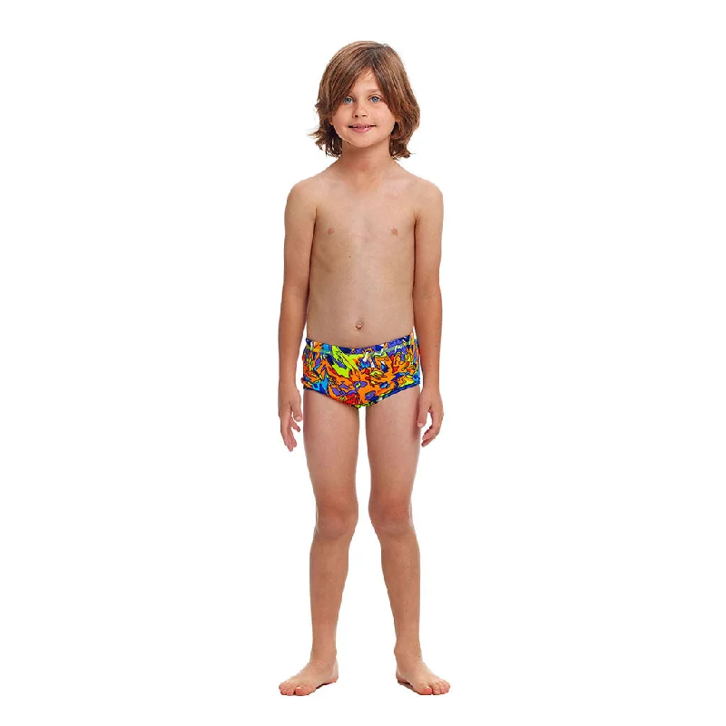 swimwear for active swimmers -Funky Trunks Mixed Mess Toddler Boys Printed Trunks