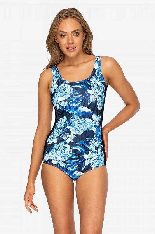 Poolproof Palm Zebra Mastectomy Pintuck One Piece