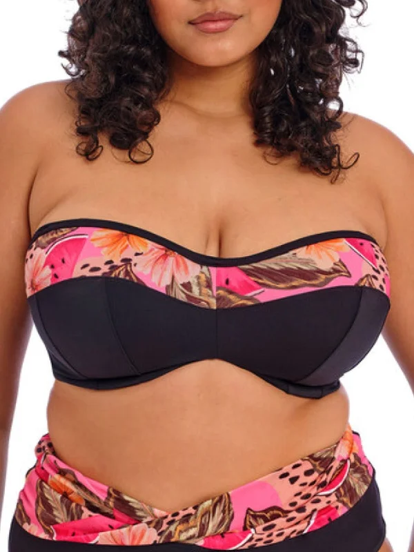 plus size swimwear online -Cabana Nights Bandeau Bikini Top - Multi