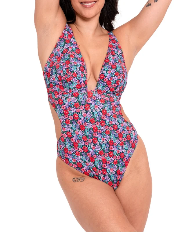 quick dry swimwear family -Kitsch Kate Non Wired Swimsuit - Floral Print