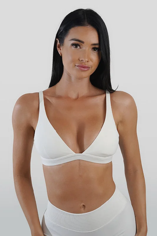 Sports Top for Full Workouts -swimwear for synchronized swim -ALLY CROP - CREAM