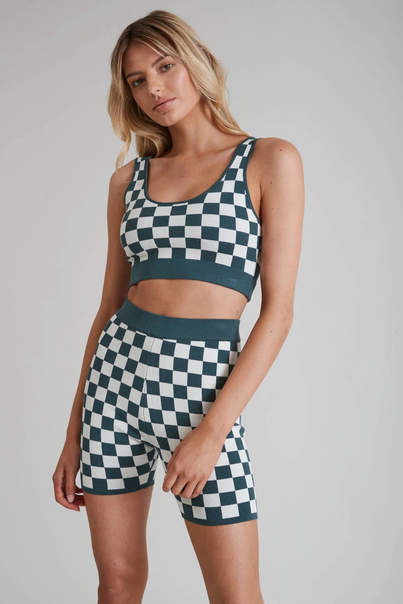 Sports Top for Surfing -affordable swimwear family -Check Mate Crop