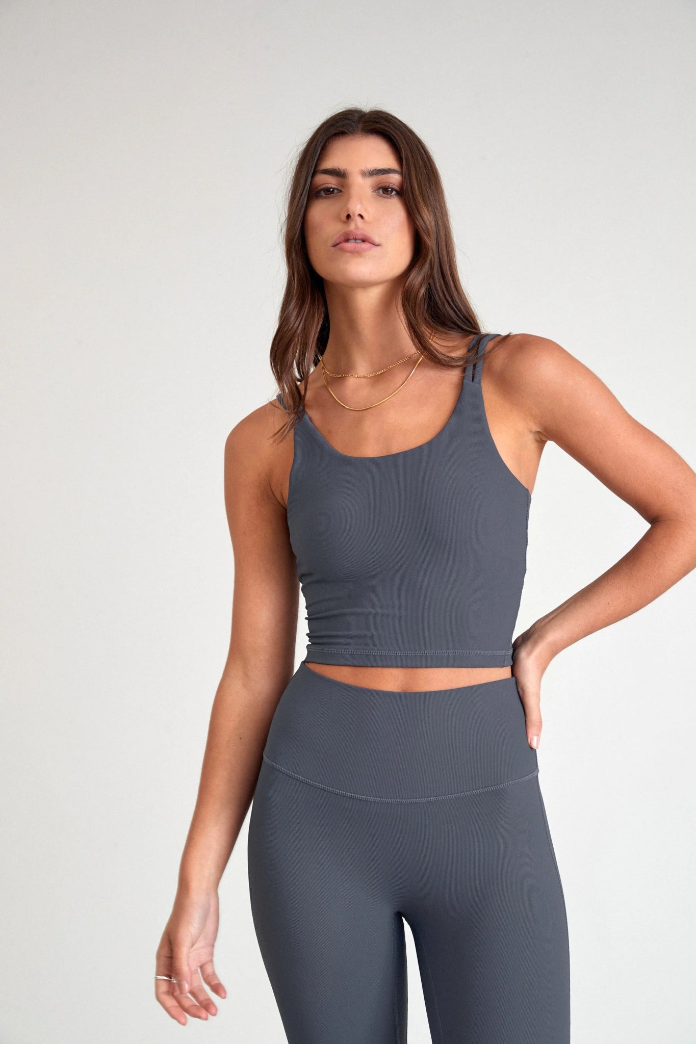 Sports Top with Back Style -swimwear for triathlon prep -EcoRib Strappy Crop