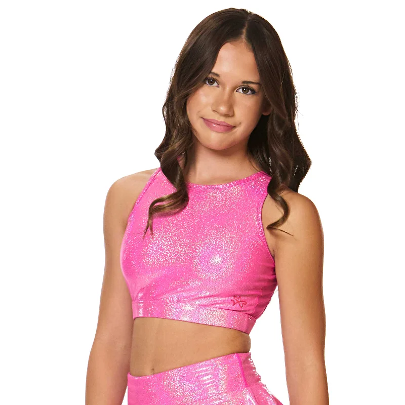 Sports Top for Casual Fit -women’s swimwear tankini set -Ignite Backless Crop Top - Pink Sapphire