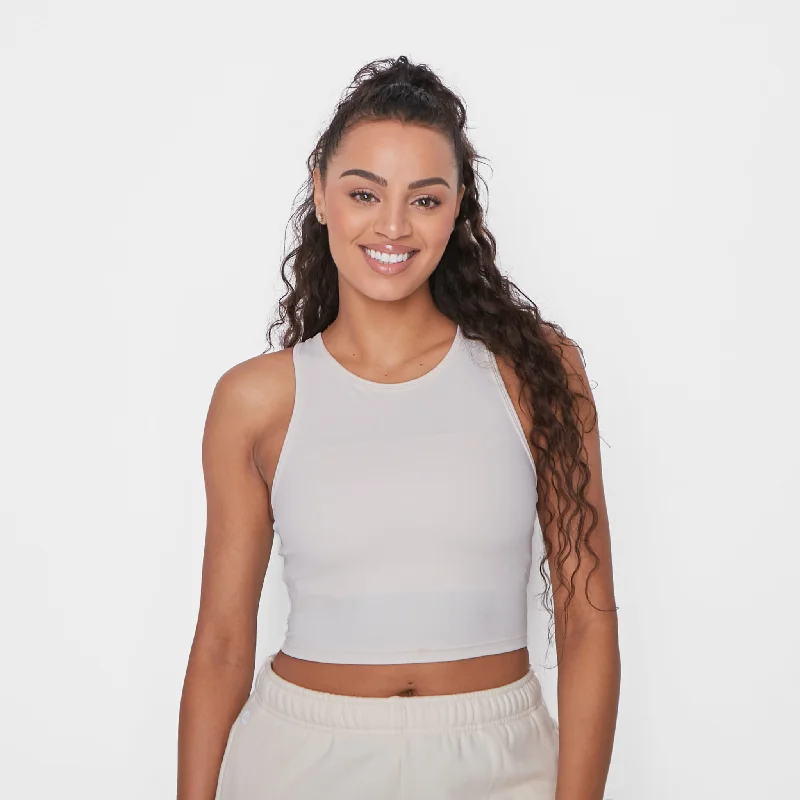 Sports Top for Hot Runs -swimwear with tie back -Malibu Crop Top - Jet Stream