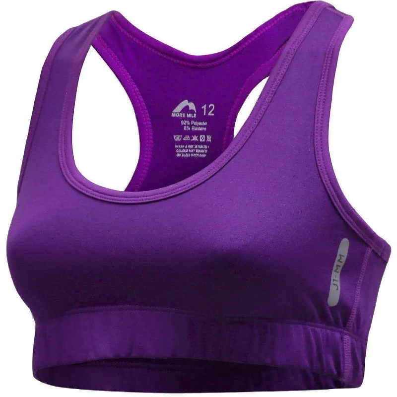 Sports Top with Mesh Top -men’s swimwear board shorts -More Mile More-Tech Womens Running Crop Top - Purple