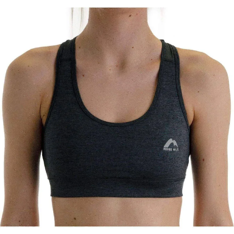 Sports Top with Thin Straps -women’s swimwear cover up -More Mile Train To Run Womens Running Crop Top - Grey