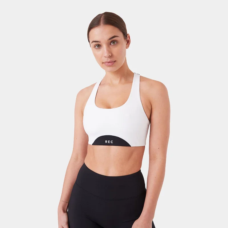 Sports Top for Fit Circuits -affordable swimwear plus size -REC GEN - PROform Racer Crop White/Black