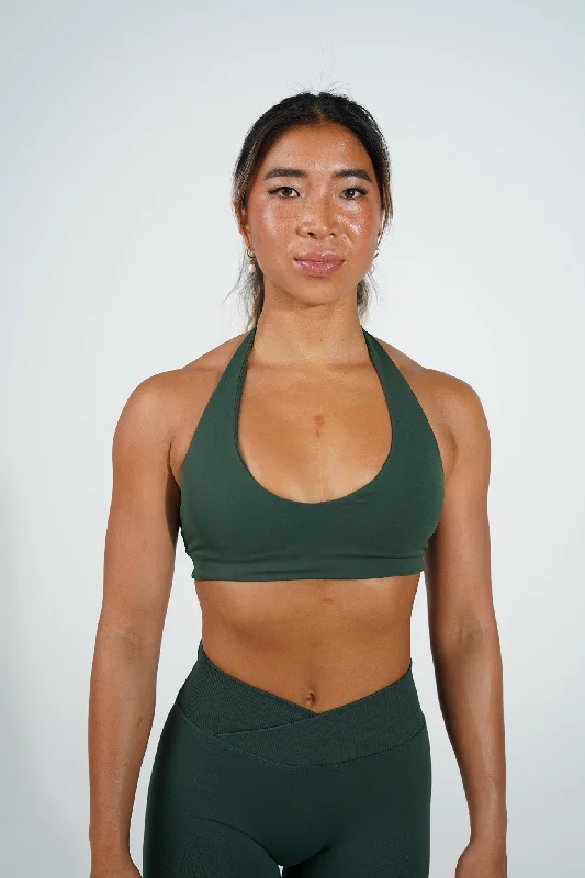 Sports Top for Yoga Flow -swimwear for beach vacation -ELEVATE CROP - FOREST GREEN