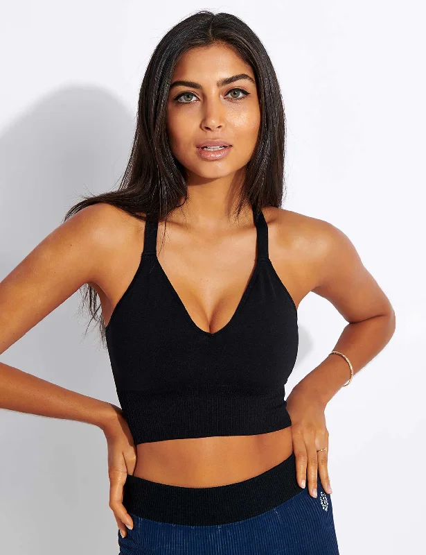 Sports Top with Fun Fit -women’s swimwear plus size -Good Karma Crop - Onyx