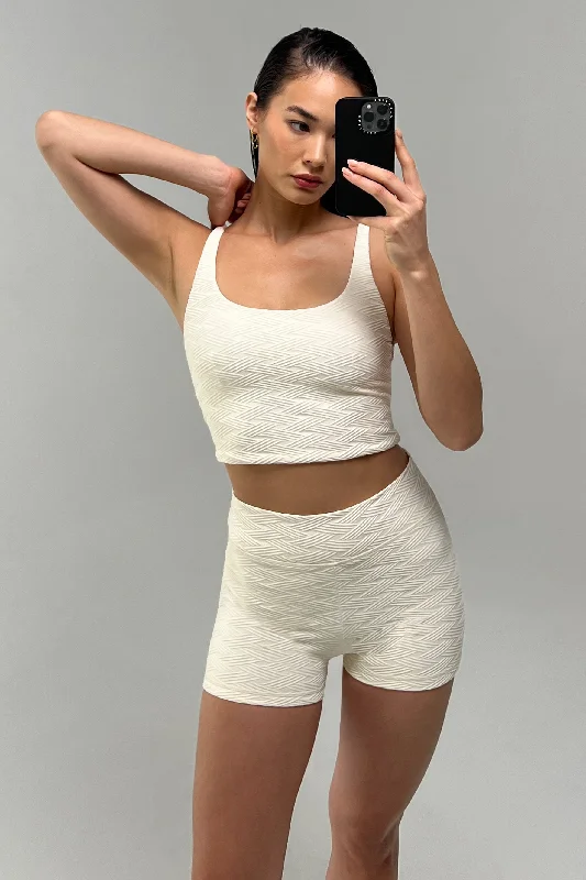 Sports Top for Inline Skating -swimwear with modest fit -Yoko Lucia Crop - Ivory